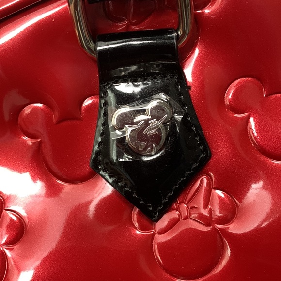Disney Loungefly Bowler Bag Minnie Loves Mickey Red Black  with Tag - Picture 11 of 11